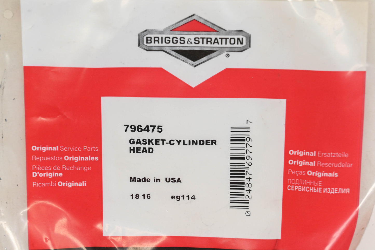 New OEM Briggs & Stratton 796475 Head Gasket NOS