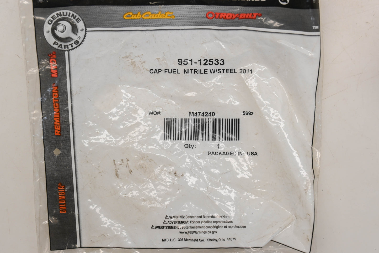 MTD 951-12533 Fuel Cap NOS