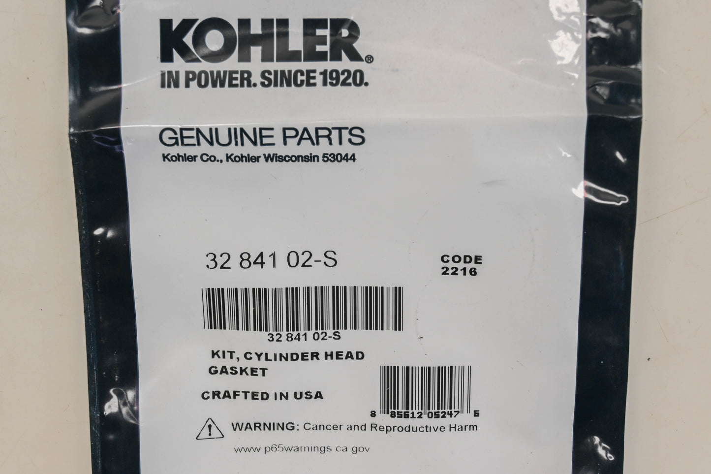 Kohler 32 841 02-S Cylinder Head Gasket Kit NOS