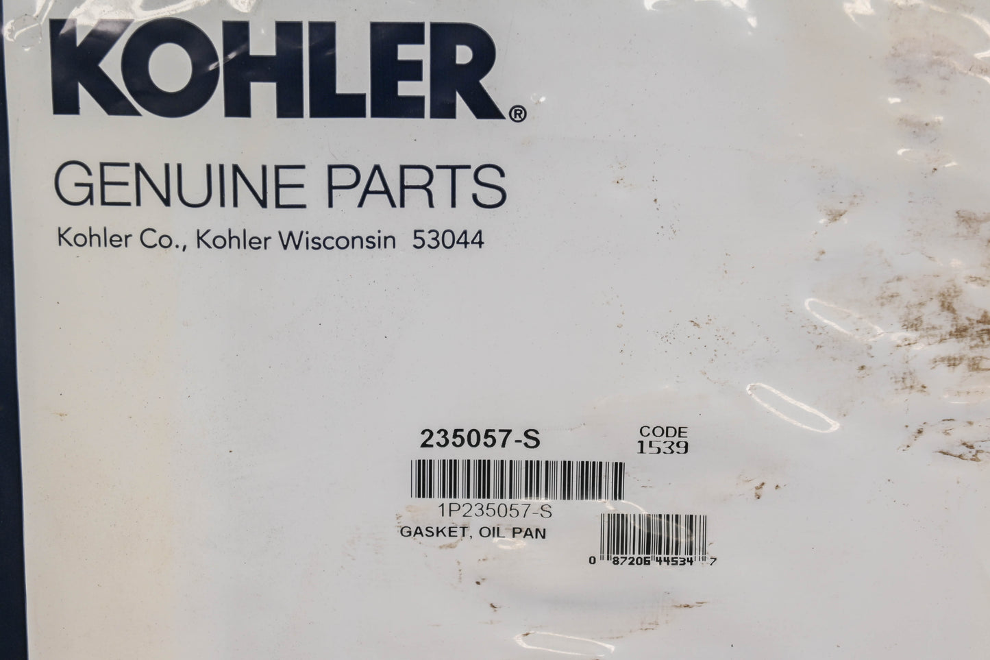 Kohler 235057-S Oil Pan Gasket NOS