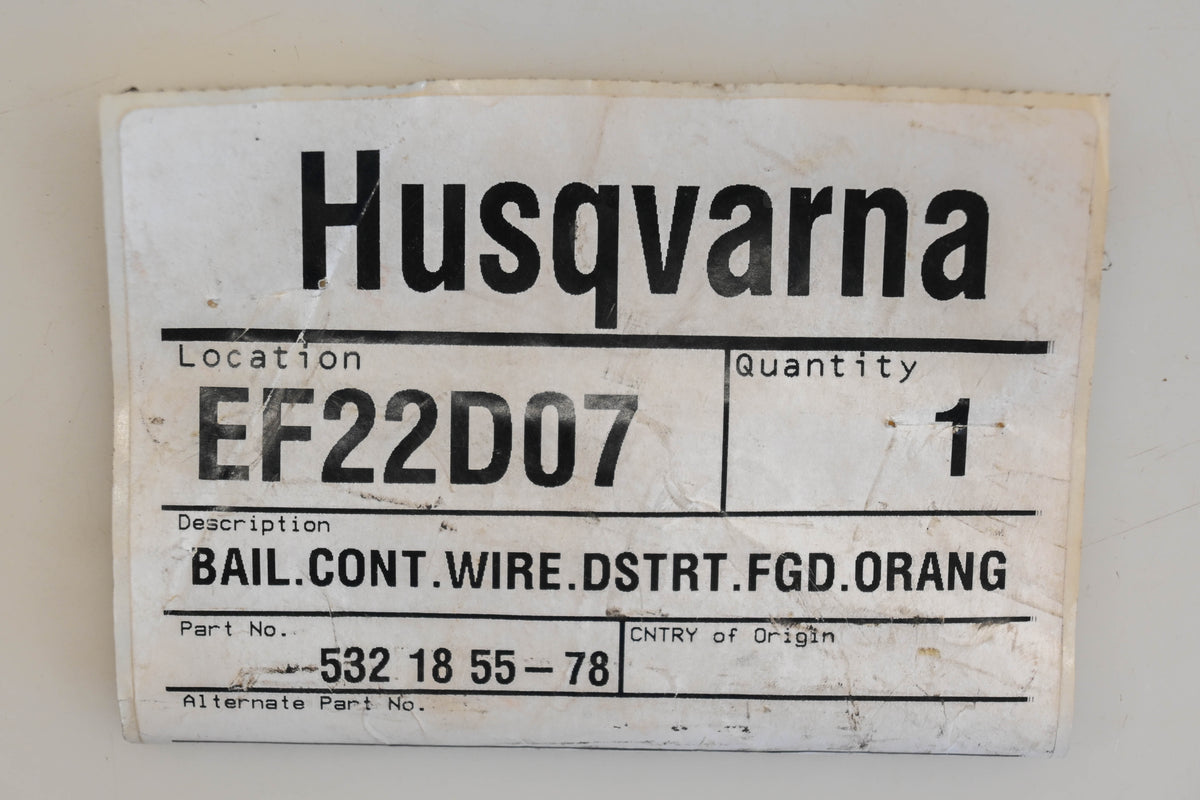 New OEM Husqvarna 532 18 55-78 Orange Bail Rod NOS