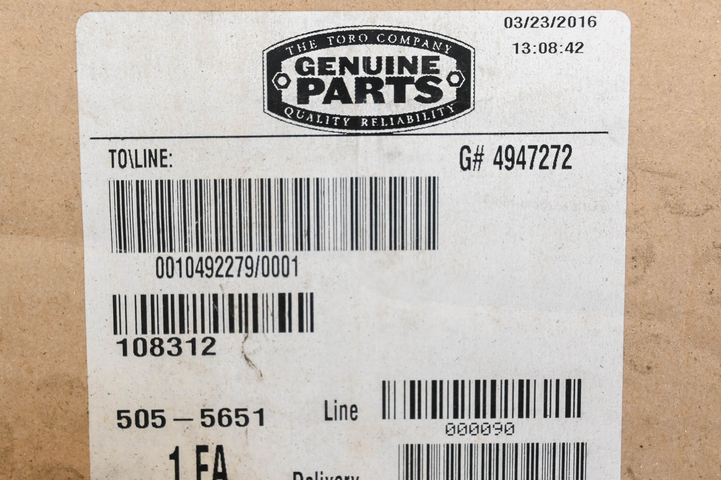 Toro 108312 Transmission Gasket NOS