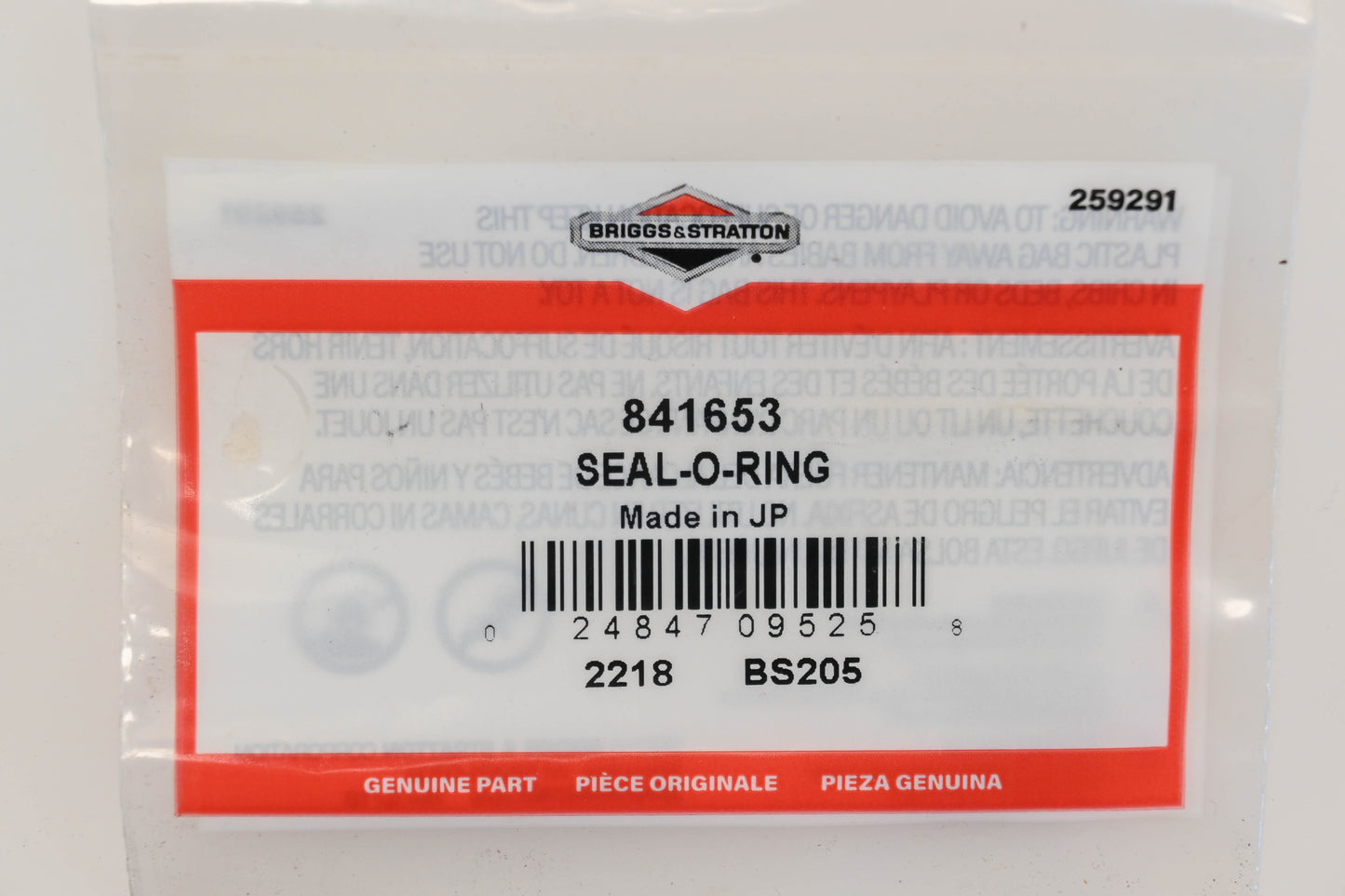 New OEM Briggs & Stratton 841653 O-Ring Seal NOS