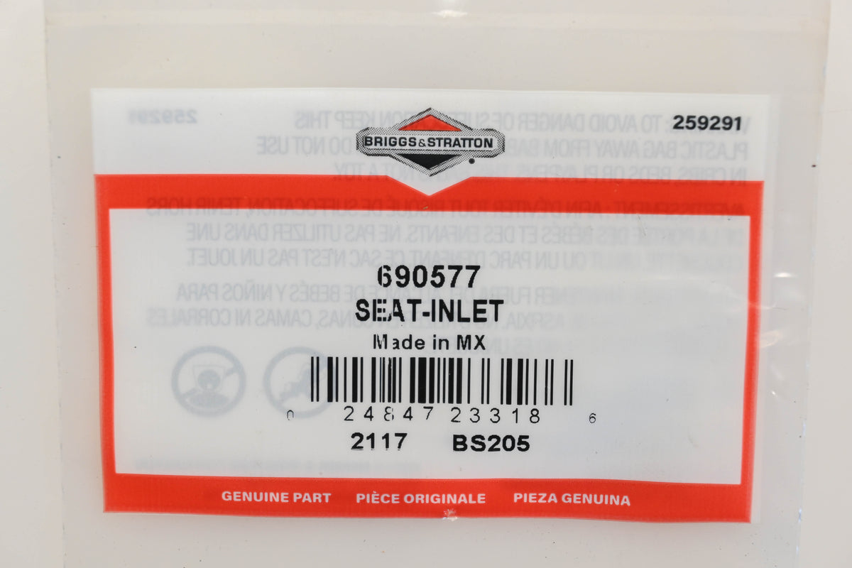 New OEM Briggs & Stratton 690577 Inlet Seats Qty 2 NOS