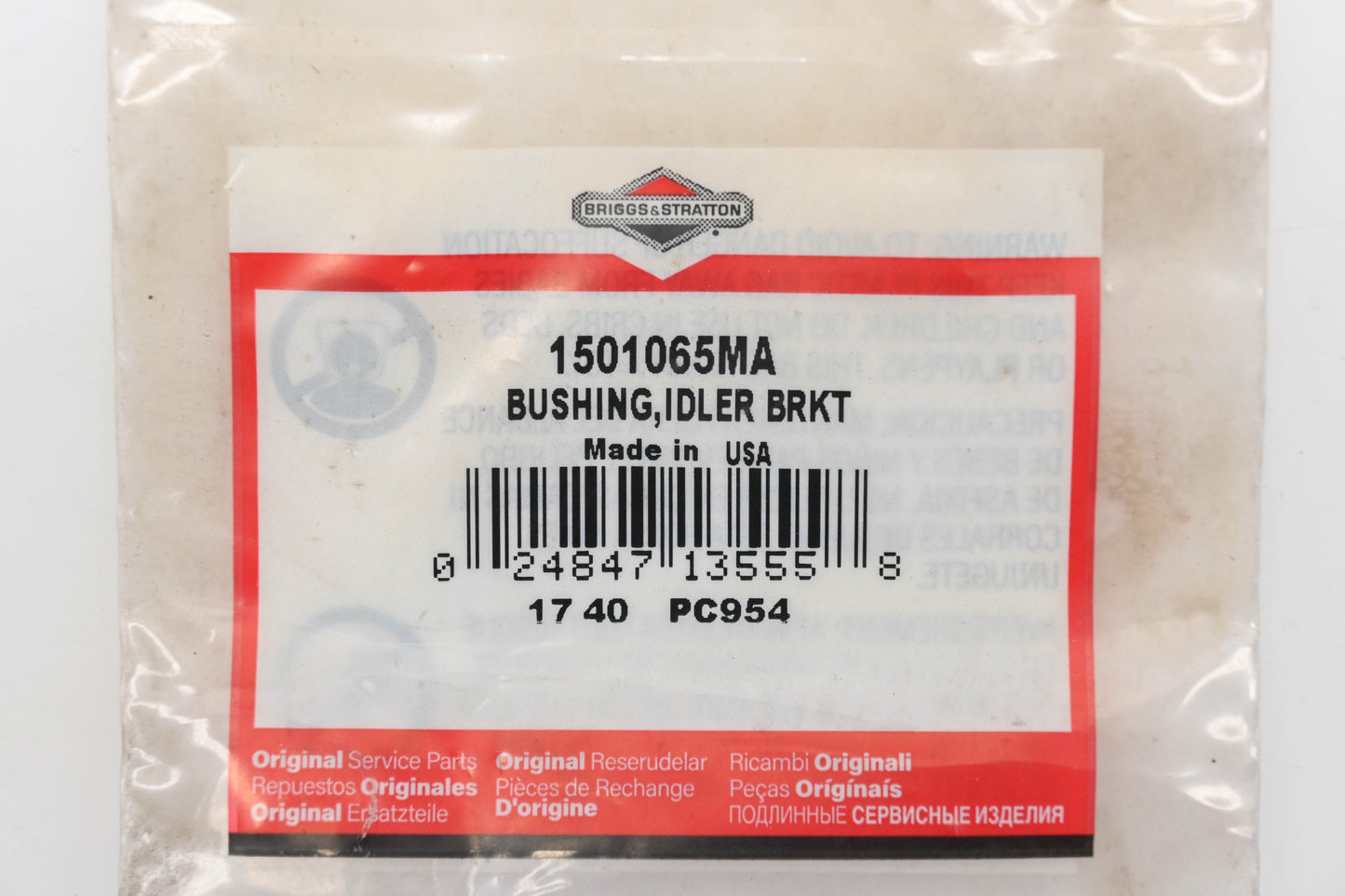 New OEM Briggs & Stratton 1501065MA Idler Bracket Bushing NOS