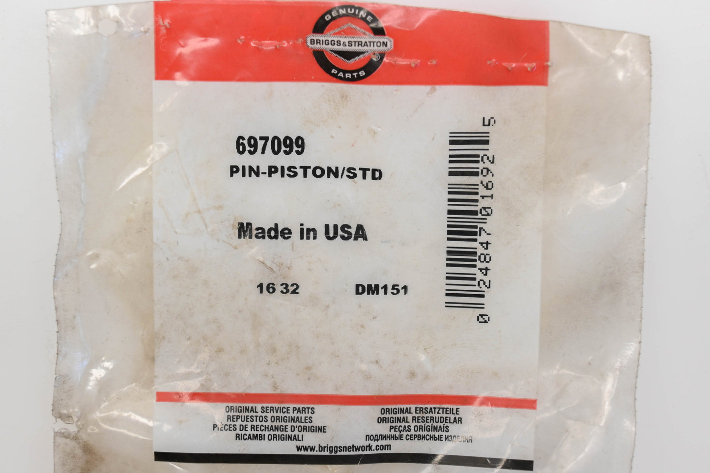 New OEM Briggs & Stratton 697099 Piston Wrist Pin Kit NOS