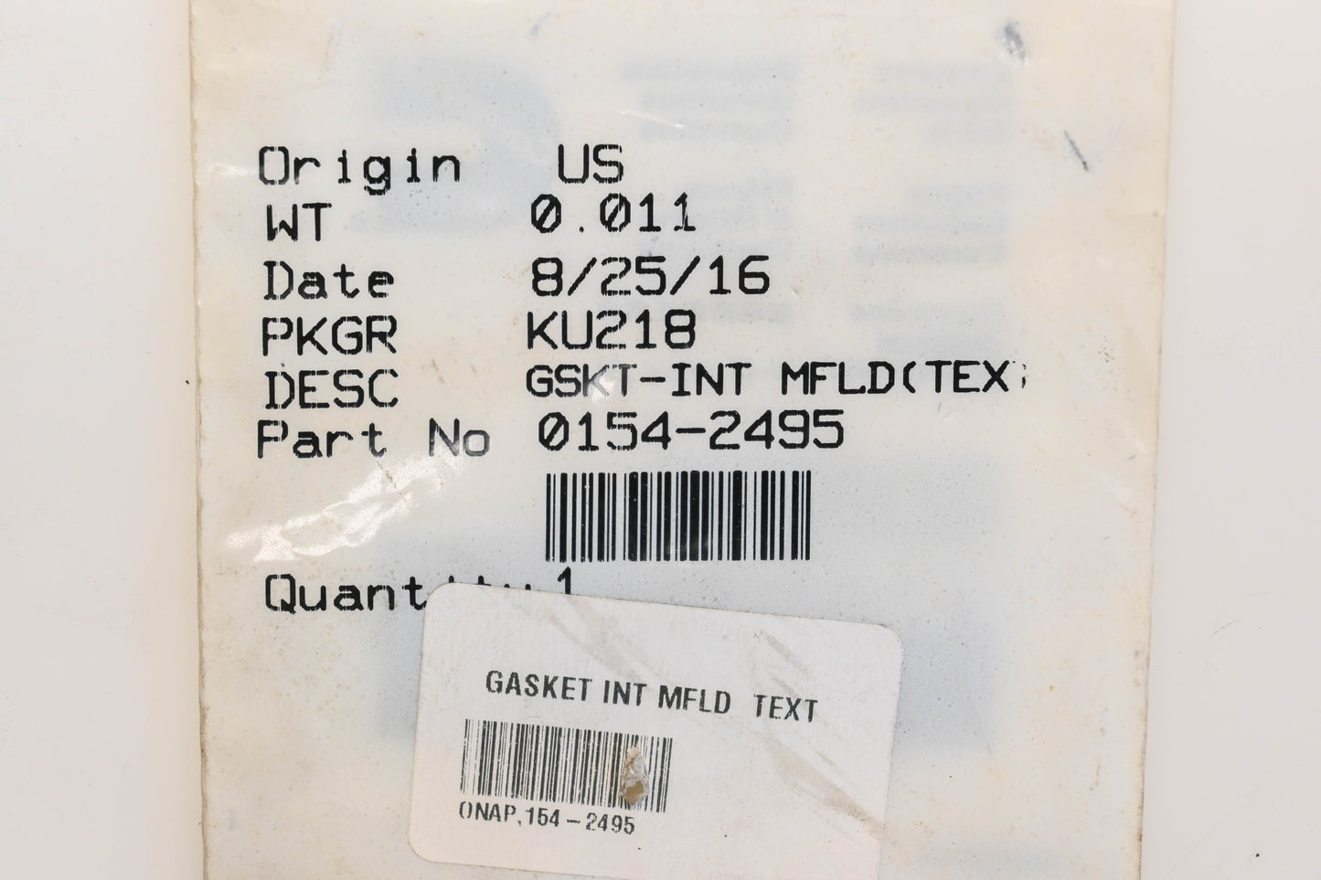 Cummins 0154-2495 Intake Manifold Gasket NOS