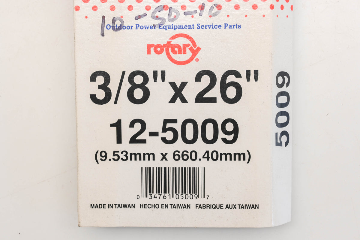 Rotary 12-5009, 3L-260 3/8" x 26" V-Belt NOS