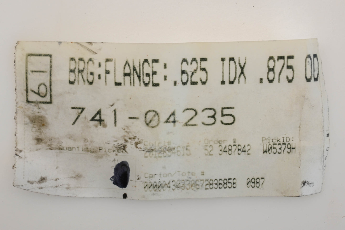 MTD 741-04235 0.625" x 0.875" Flanged Bearing NOS