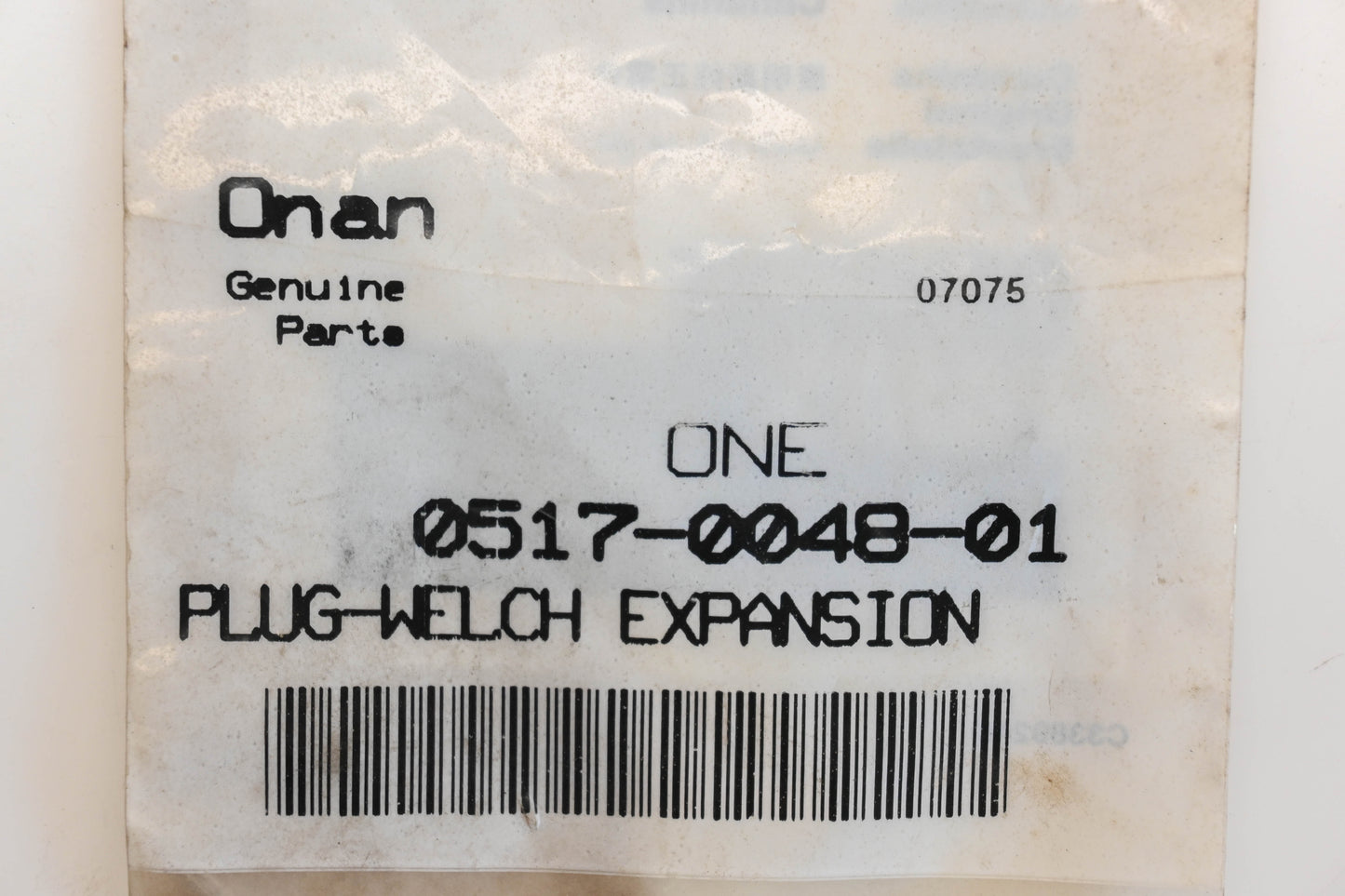 Onan 0517-0048-01 Camshaft Expansion Welch Plug NOS