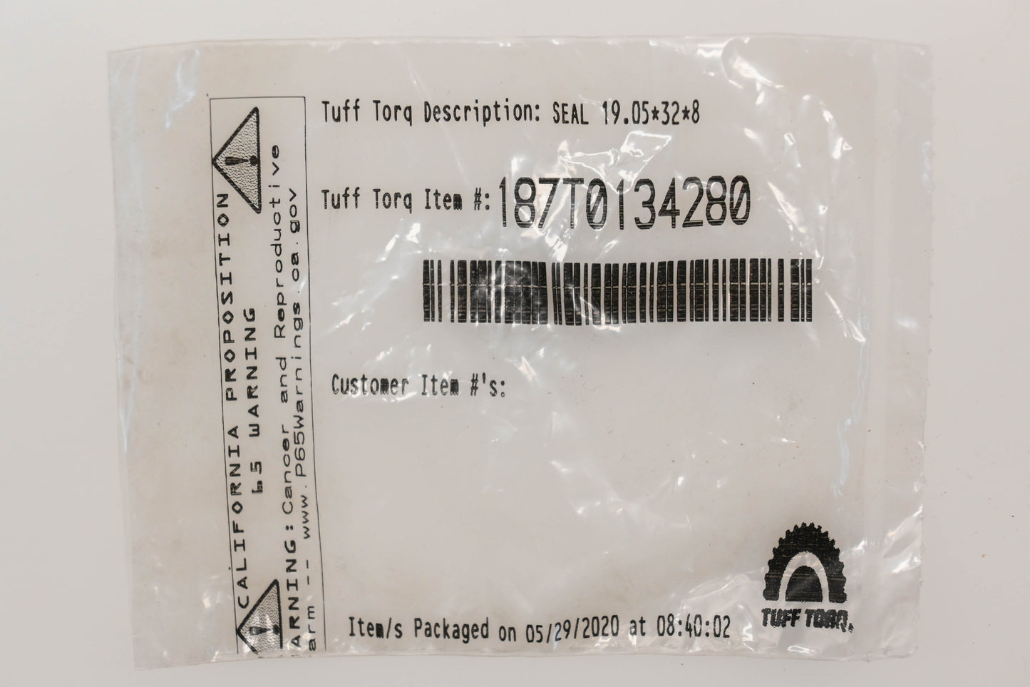 Tuff Torq 187T0134280 19.05x32x8mm Oil Seals Qty 2 NOS