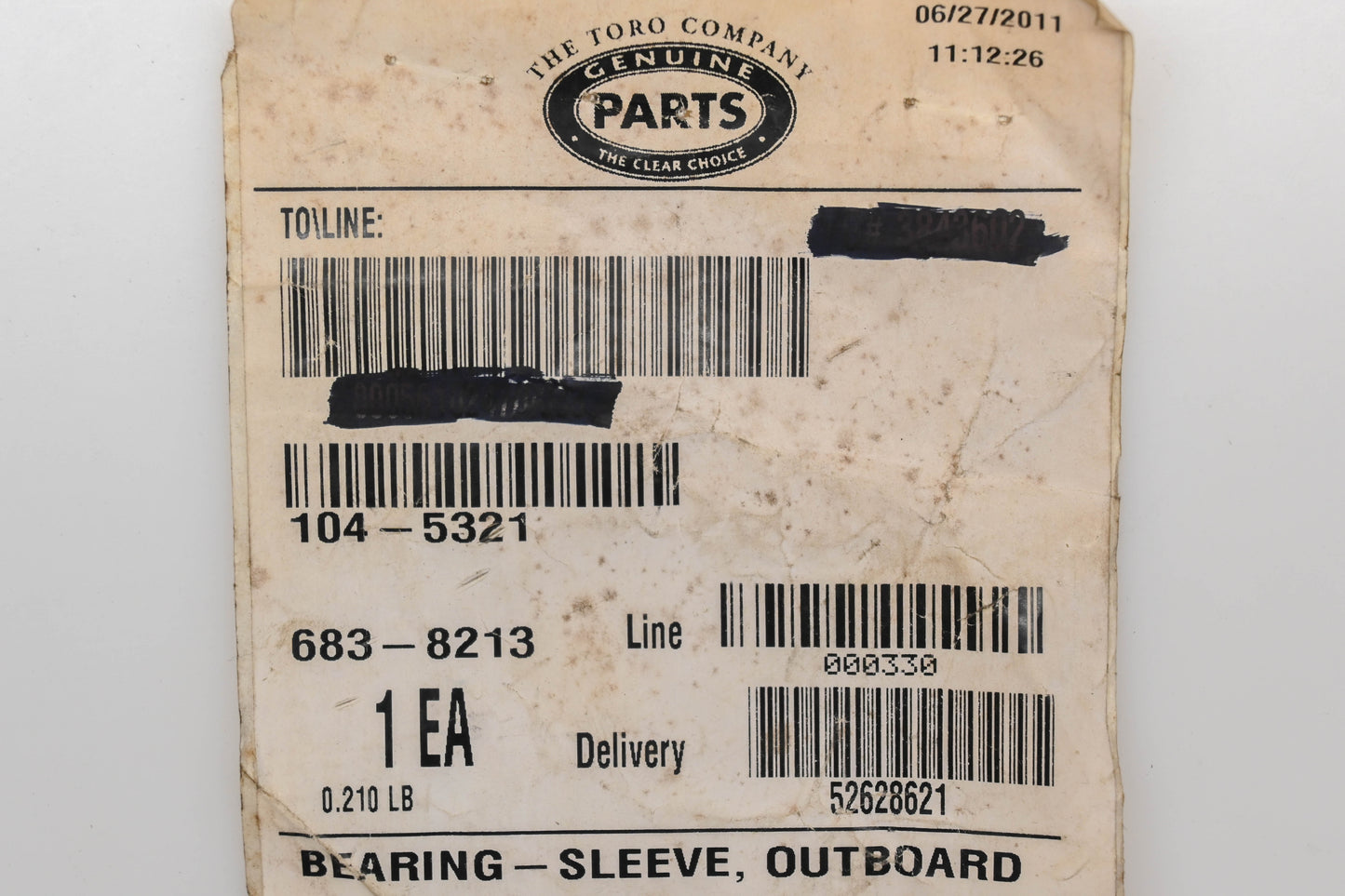 Toro 104-5321 Outboard Bearing Sleeve NOS