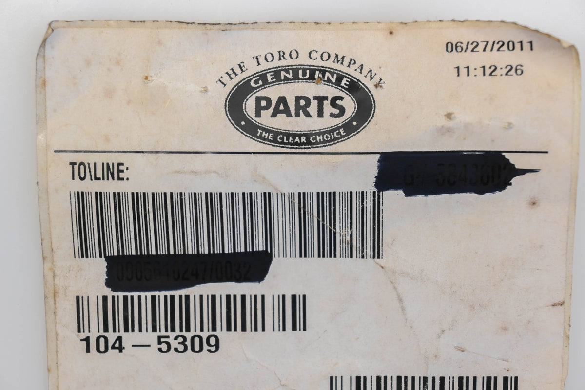 Toro 104-5309 Retaining Ring NOS