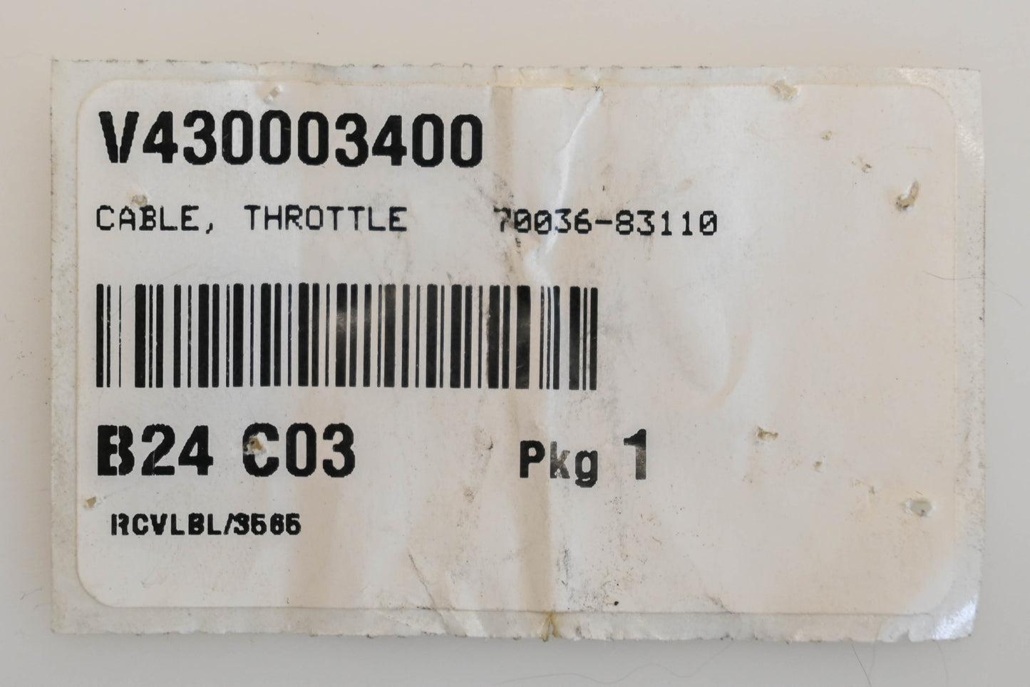 New OEM Echo V430003400, 430003400, 70036-83110 Throttle Cable NOS