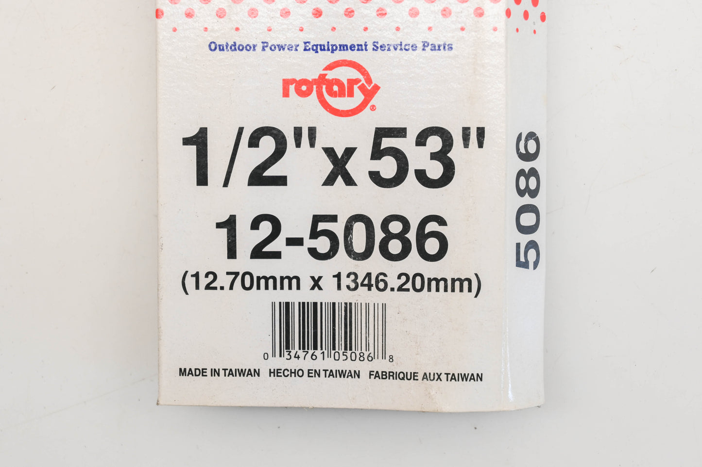 Rotary 12-5086, 4L-530 1/2" x 53" V-Belt NOS