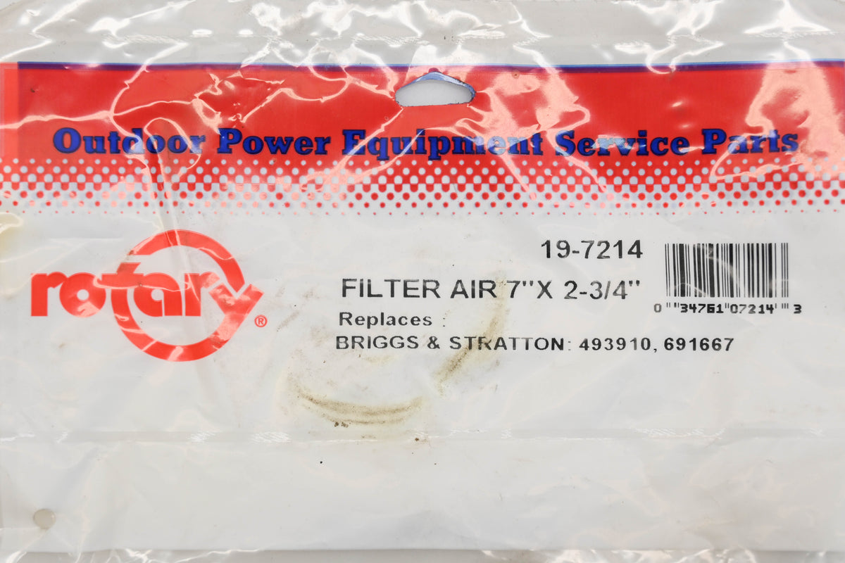 Rotary 19-7214 7" x 2-3/4" Air Filter NOS