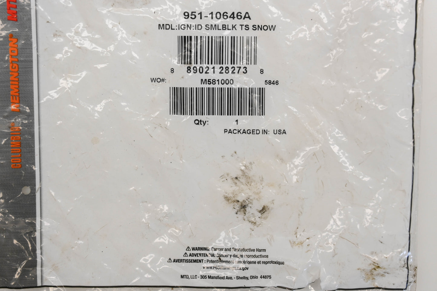 MTD 951-10646A Ignition Coil NOS