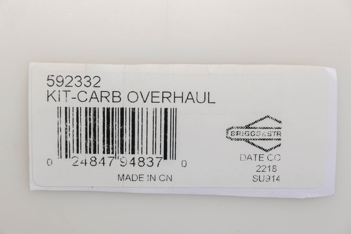 New OEM Briggs & Stratton 592332 Carburetor Overhaul Kit NOS