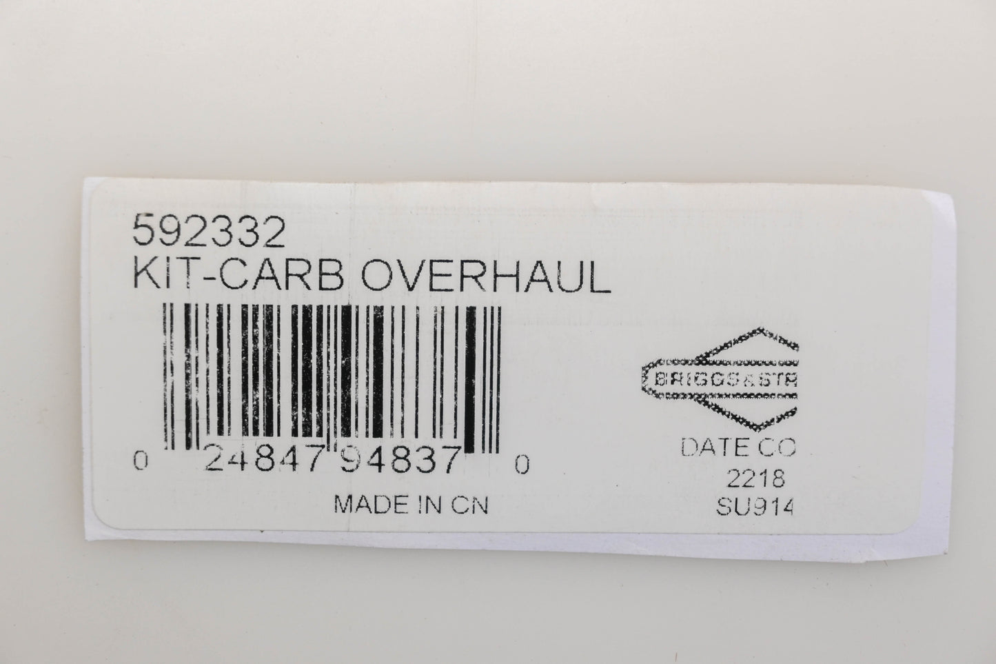 New OEM Briggs & Stratton 592332 Carburetor Overhaul Kit NOS