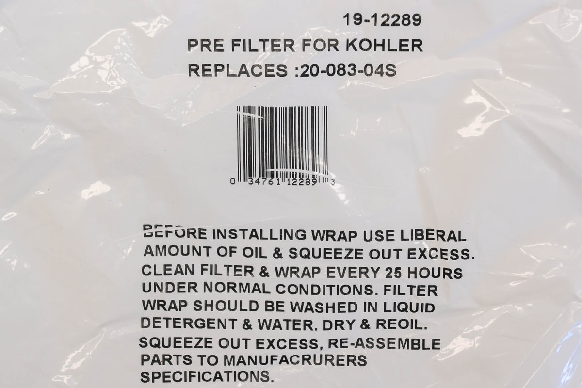 Rotary 19-12289, 2008304S, 20-083-04-S Foam Pre-Filters Qty 2 NOS