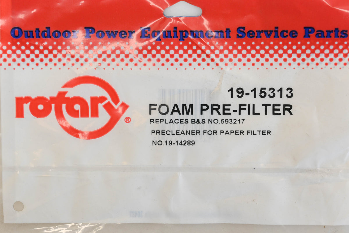 Rotary 19-15313, 593217 Foam Pre-Filter NOS