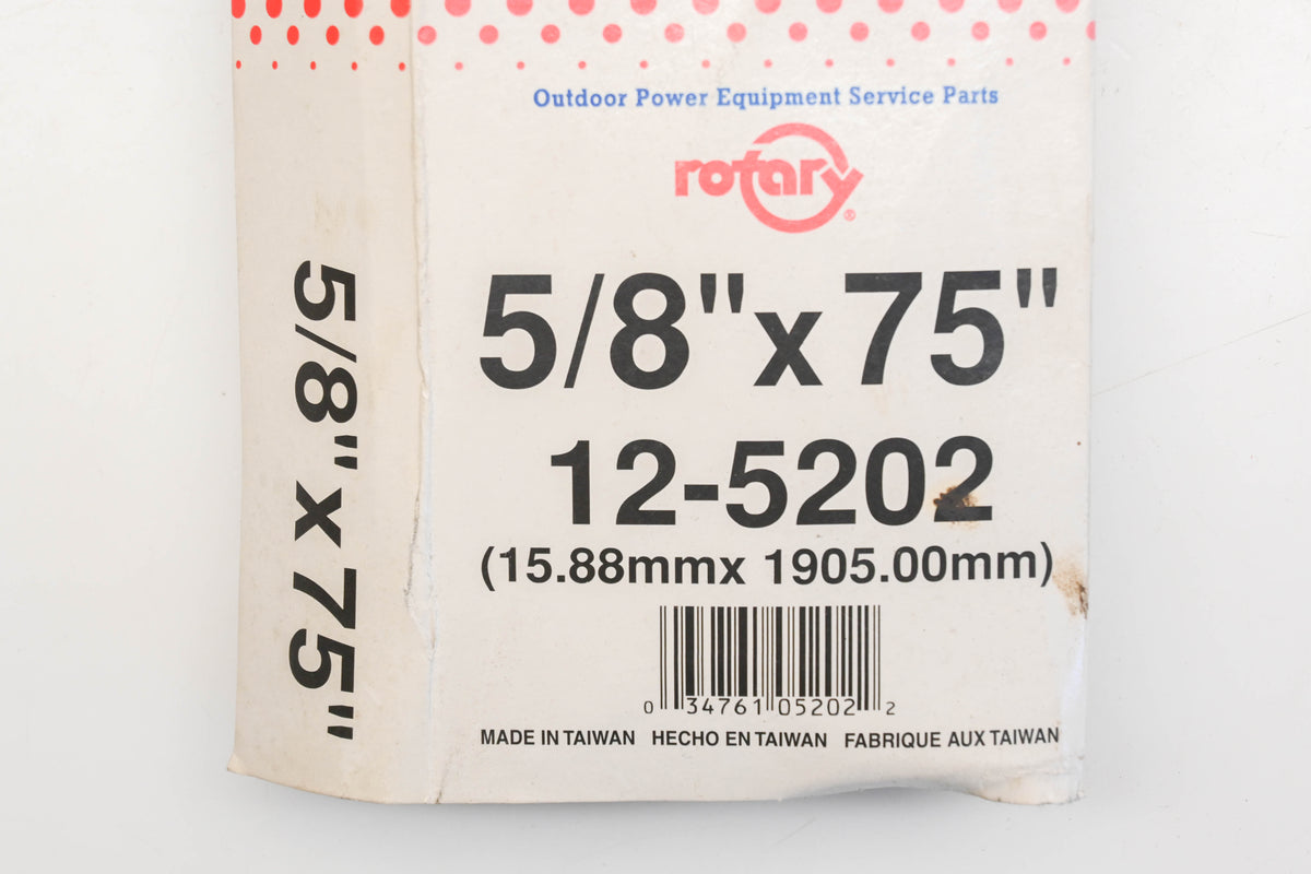 Rotary 12-5202, 5L-750 5/8" x 75" V-Belt NOS