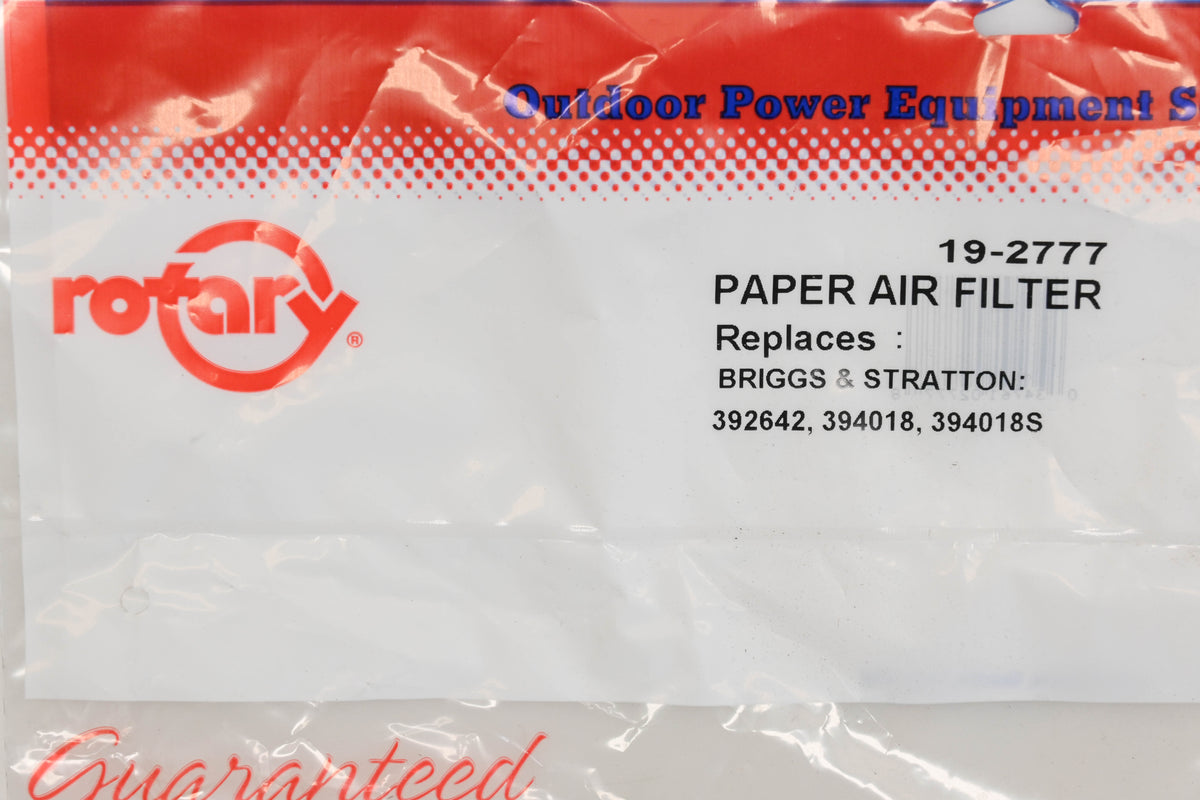Rotary 19-2777, 392642, 394018S Air Filter NOS