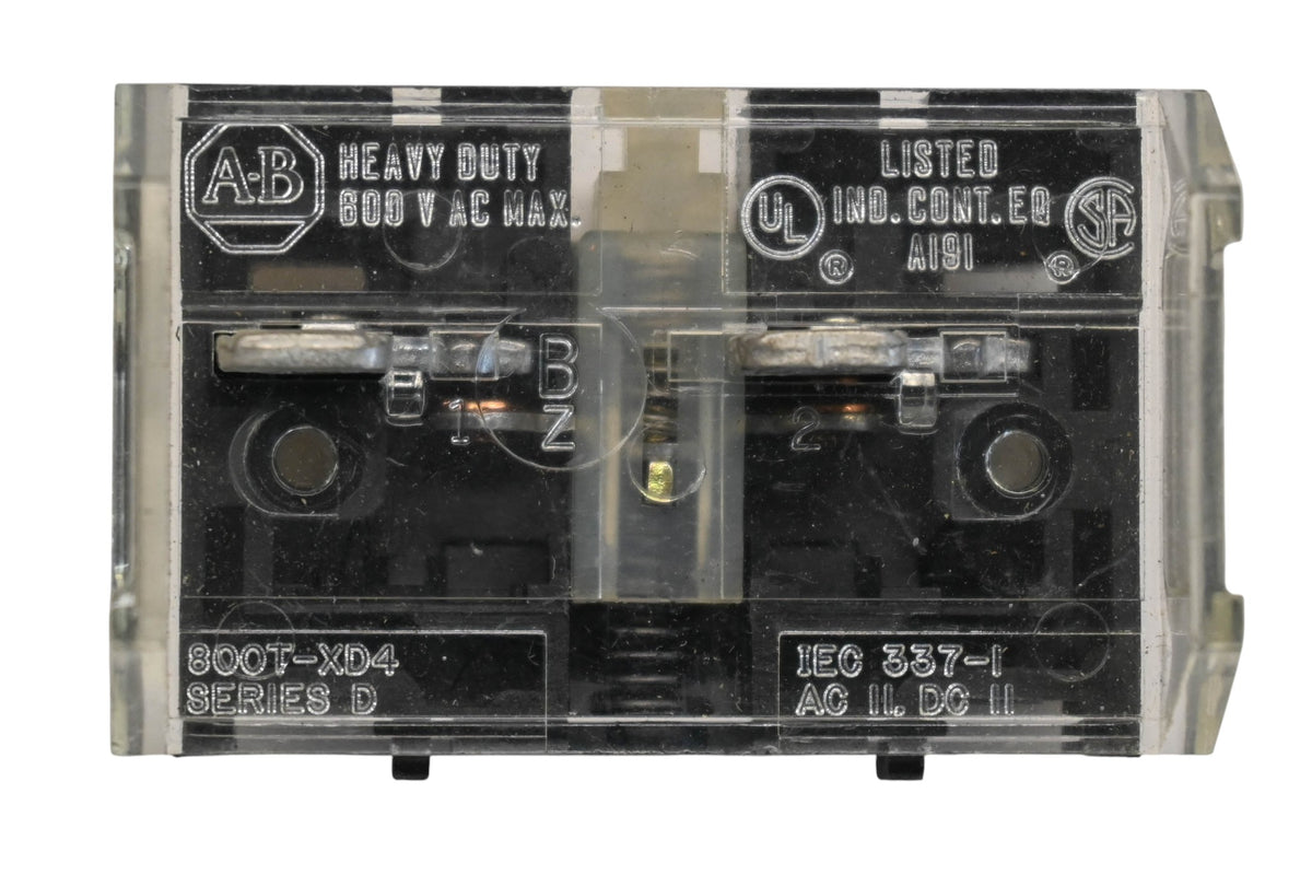 Allen-Bradley 800T-XD4 600V Contact Blocks Series D Qty 2