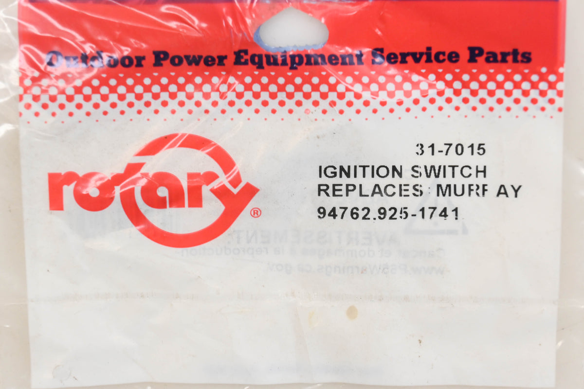 Rotary 31-7015, 94762, 925-1741 Ignition Switch NOS