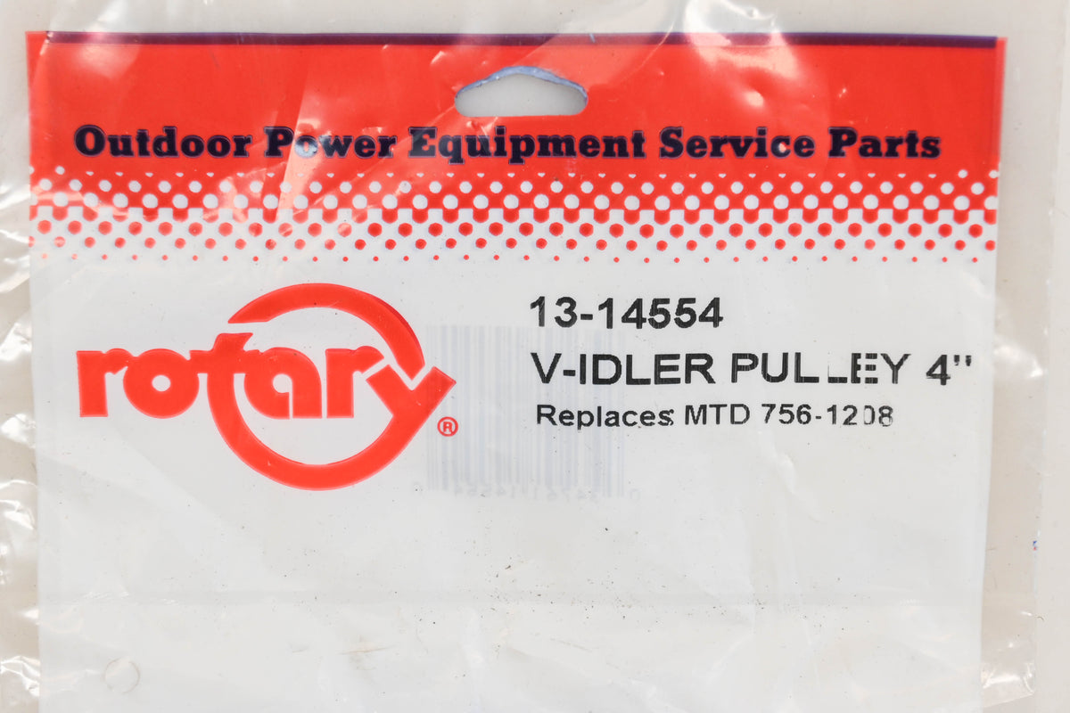 Rotary 13-14554, 756-1208 9/16" x 4" x 3/8" V-Idler Pulley NOS