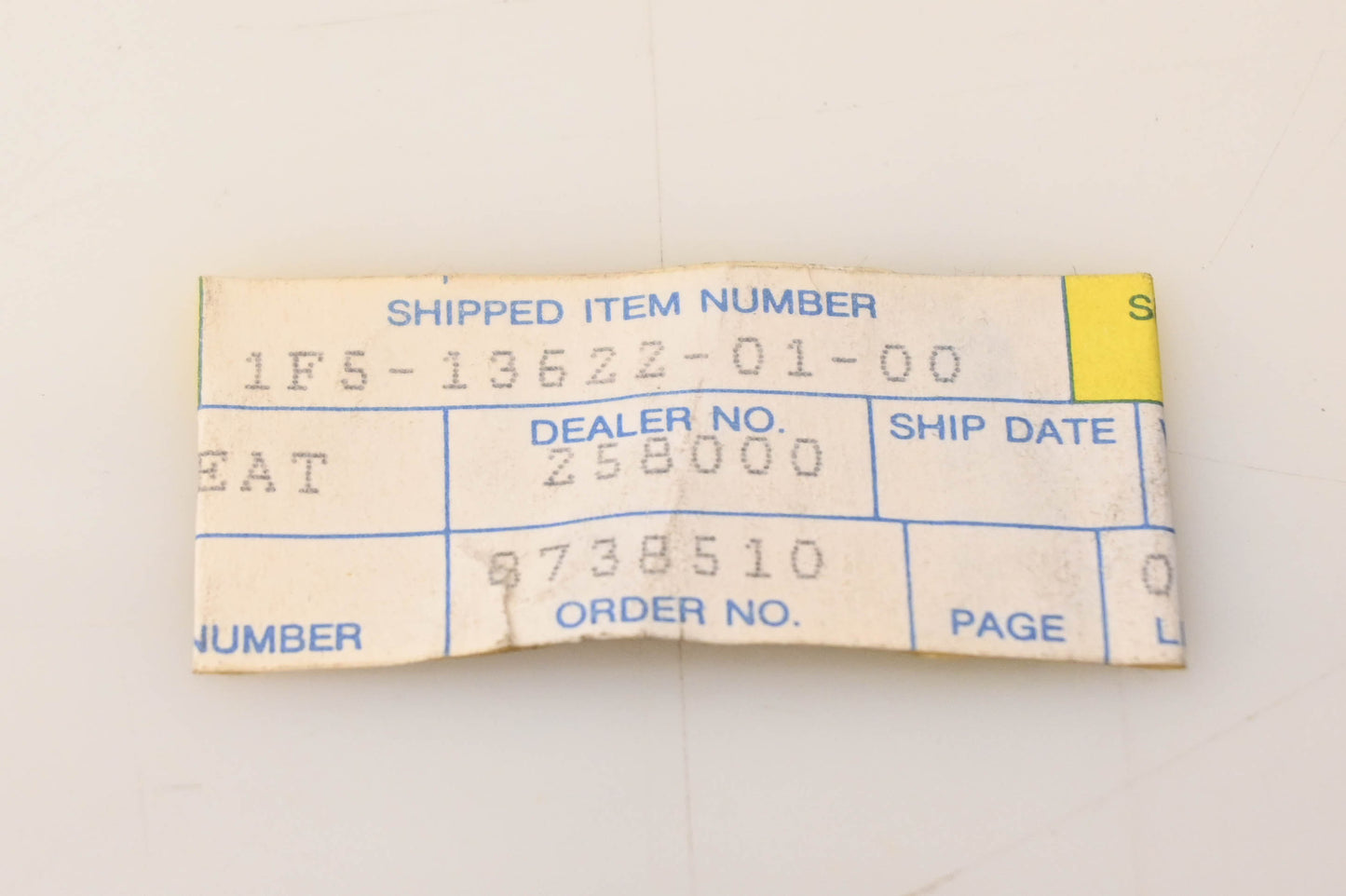 Yamaha 1F5-13622-01-00 Valve Seat Gasket NOS