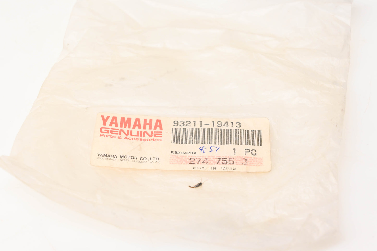 New OEM Yamaha 93211-19413-00 O-Ring NOS