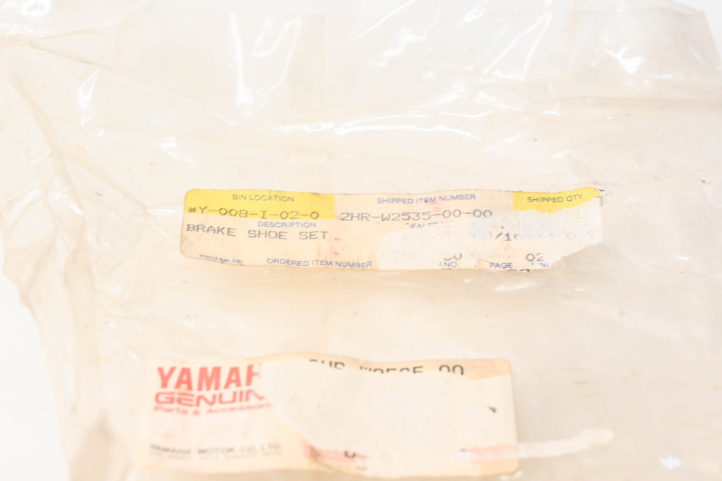 New OEM Yamaha 2HR-W2535-00-00 Brake Shoe Kit NOS