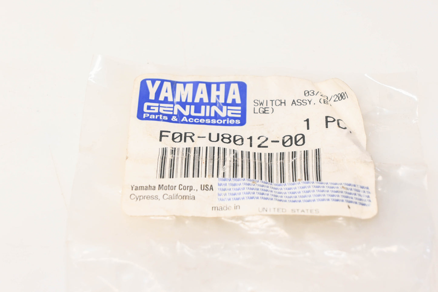 New OEM Yamaha F0R-U8012-00-00 Bilge Pump Switch NOS
