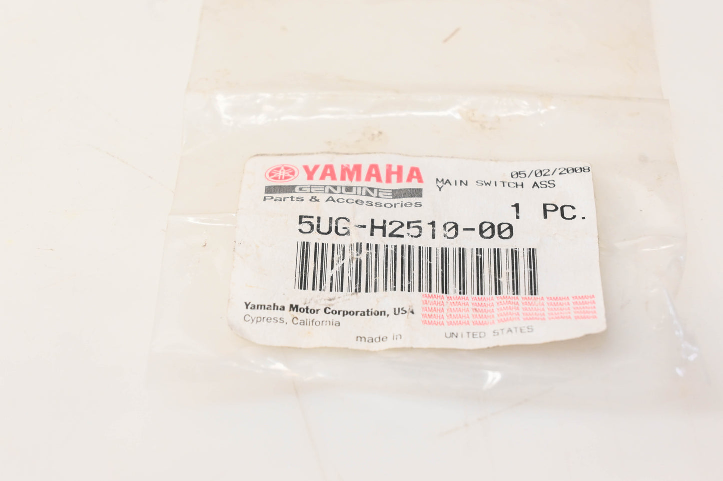 New OEM Yamaha 5UG-H2510-00-00 Ignition Switch Seal NOS