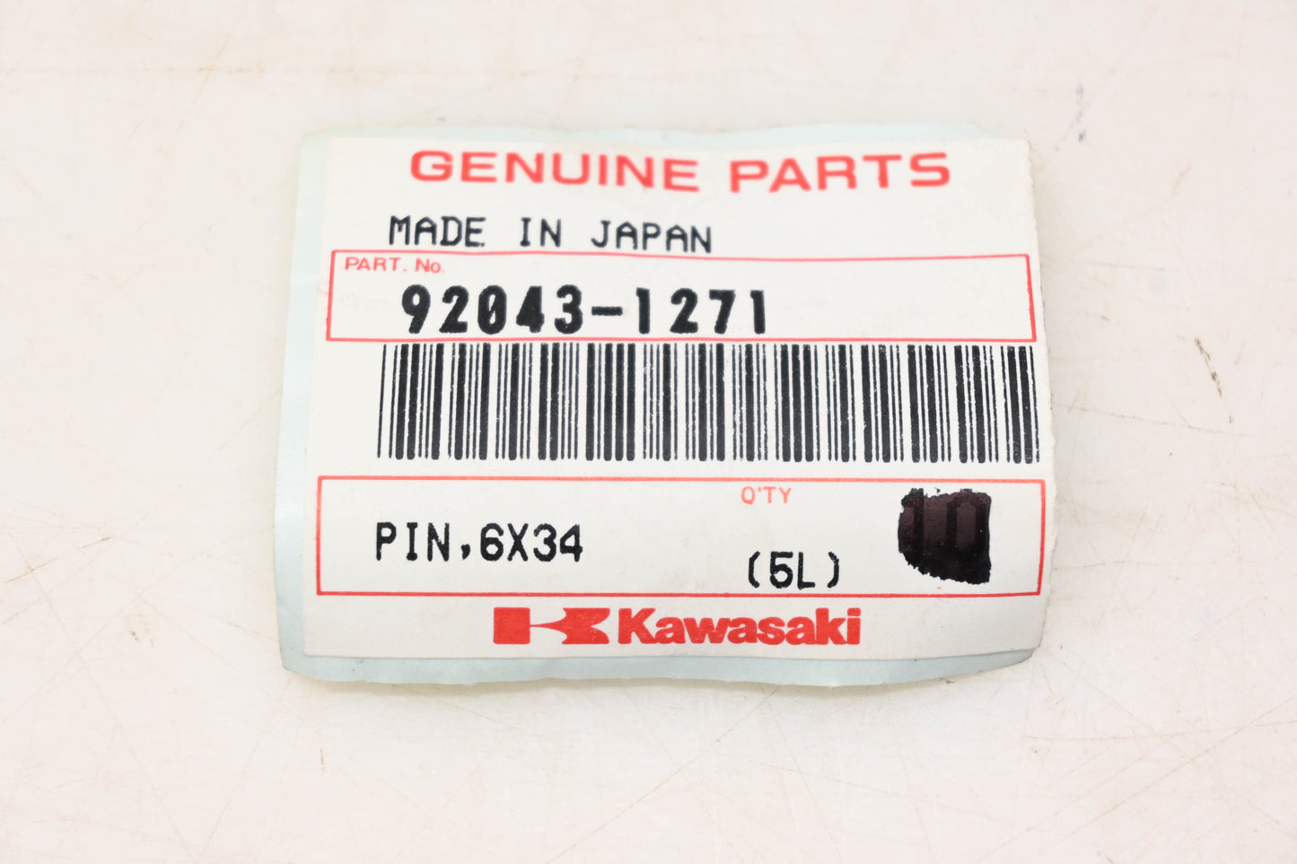 New OEM Kawasaki 92043-1271 Pin NOS