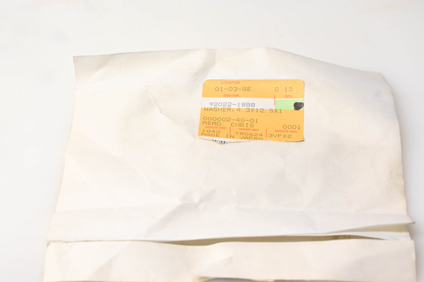 New OEM Kawasaki 92022-1888 Washer NOS