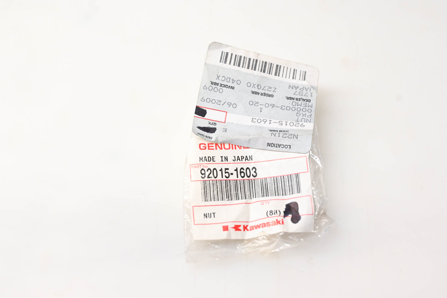 New OEM Kawasaki 92015-1603 Nut NOS