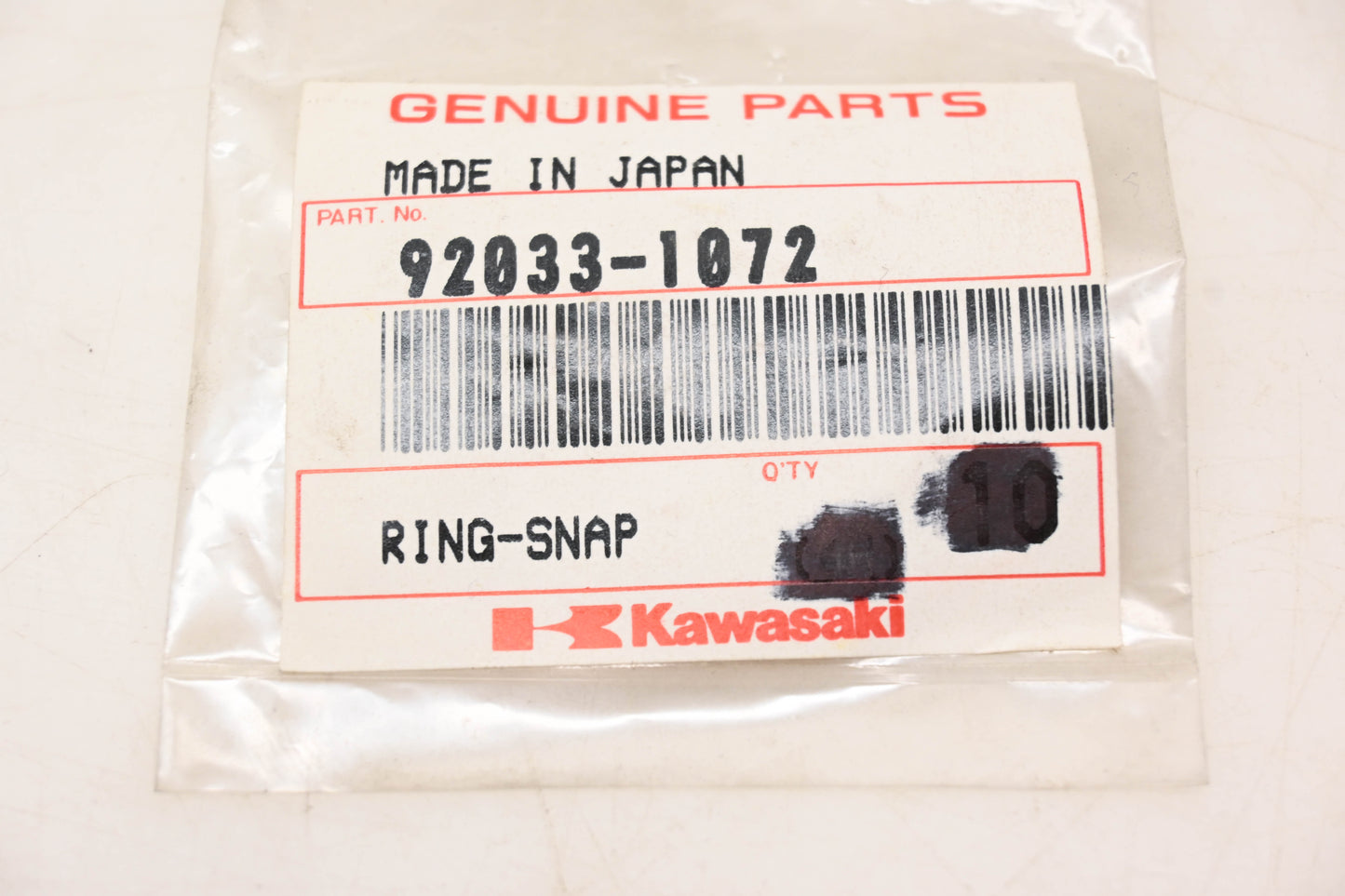 New OEM Kawasaki 92033-1072 Piston Snap Ring NOS