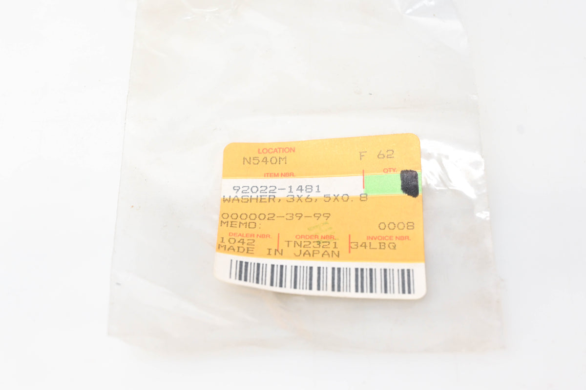 New OEM Kawasaki 92022-1481 Washer NOS