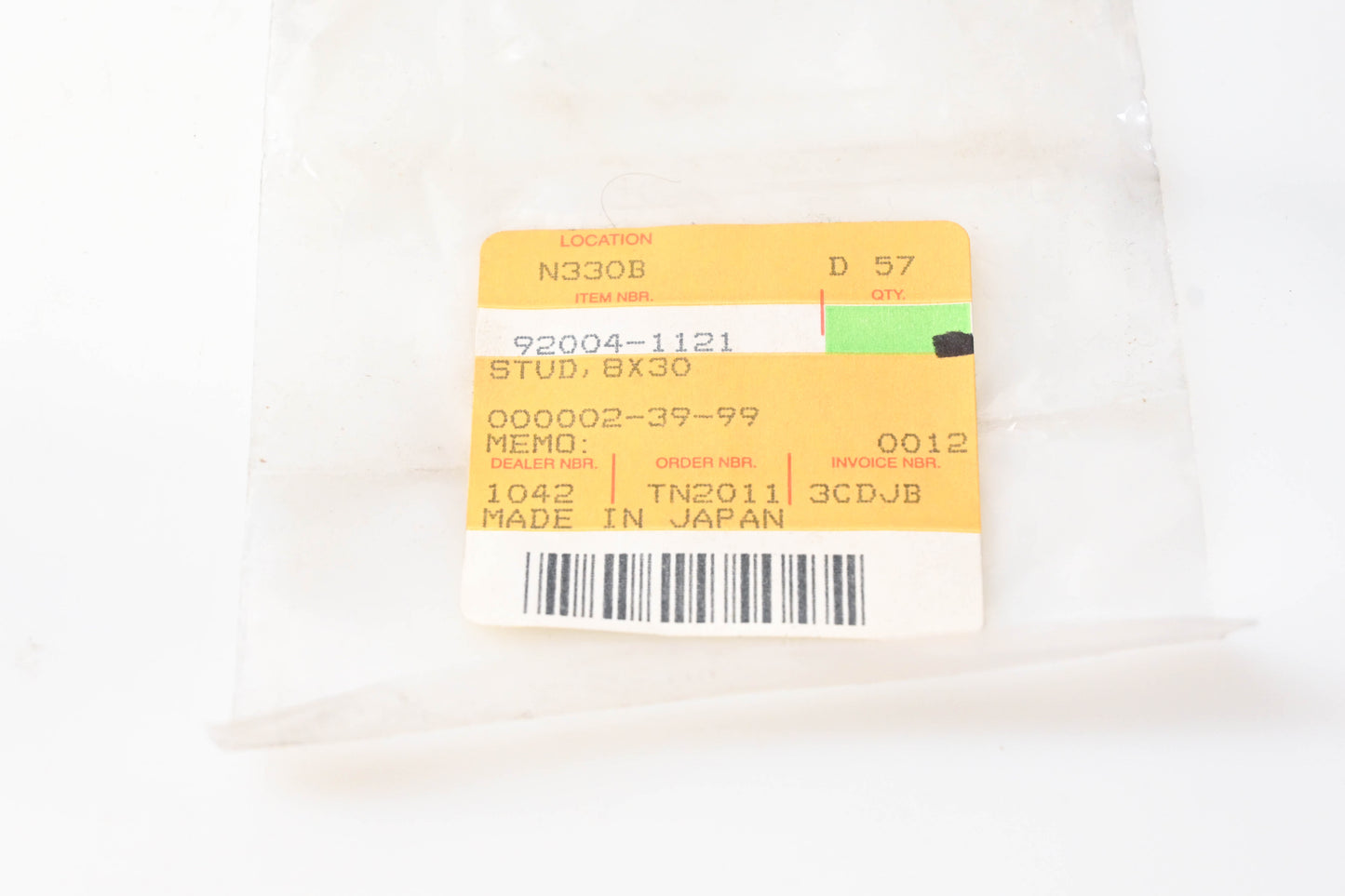 New OEM Kawasaki 92004-1121 Stud NOS