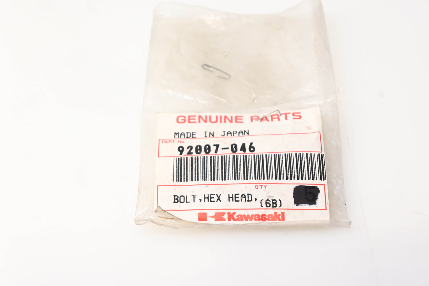 New OEM Kawasaki 92007-046 Clutch Lever Bolt NOS