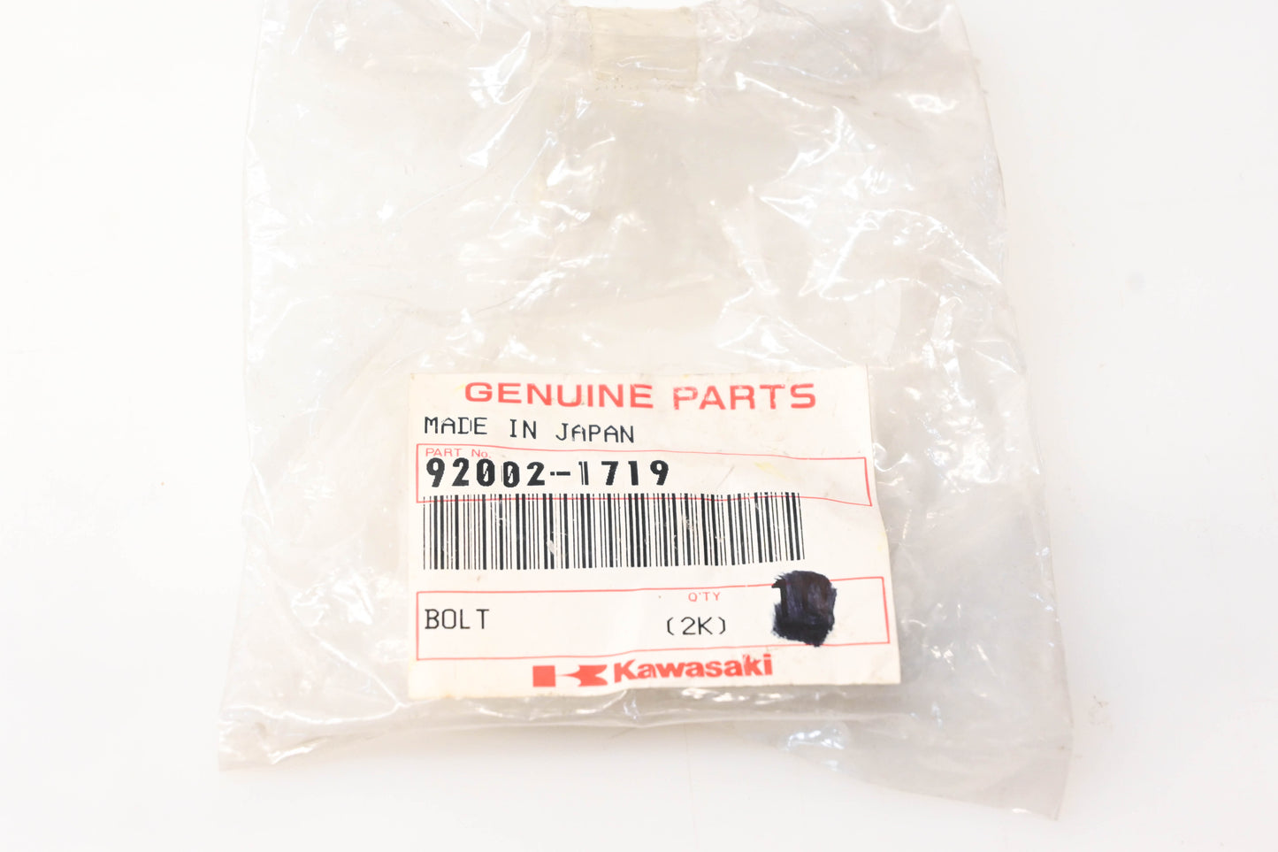 New OEM Kawasaki 92002-1719 Bolt NOS