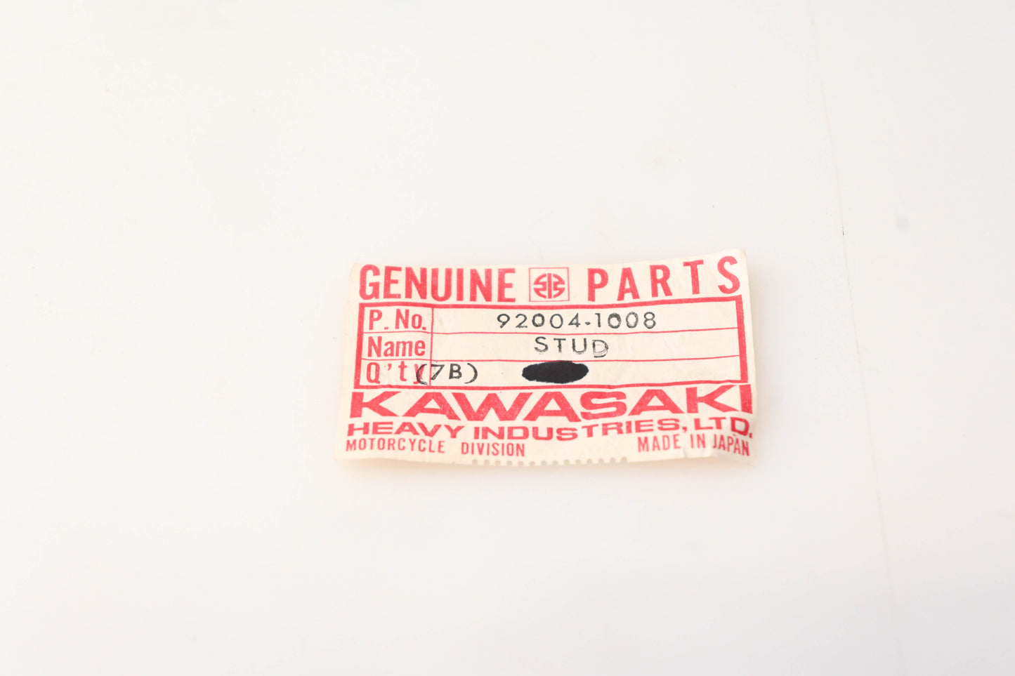 New OEM Kawasaki 92004-1008 Stud NOS