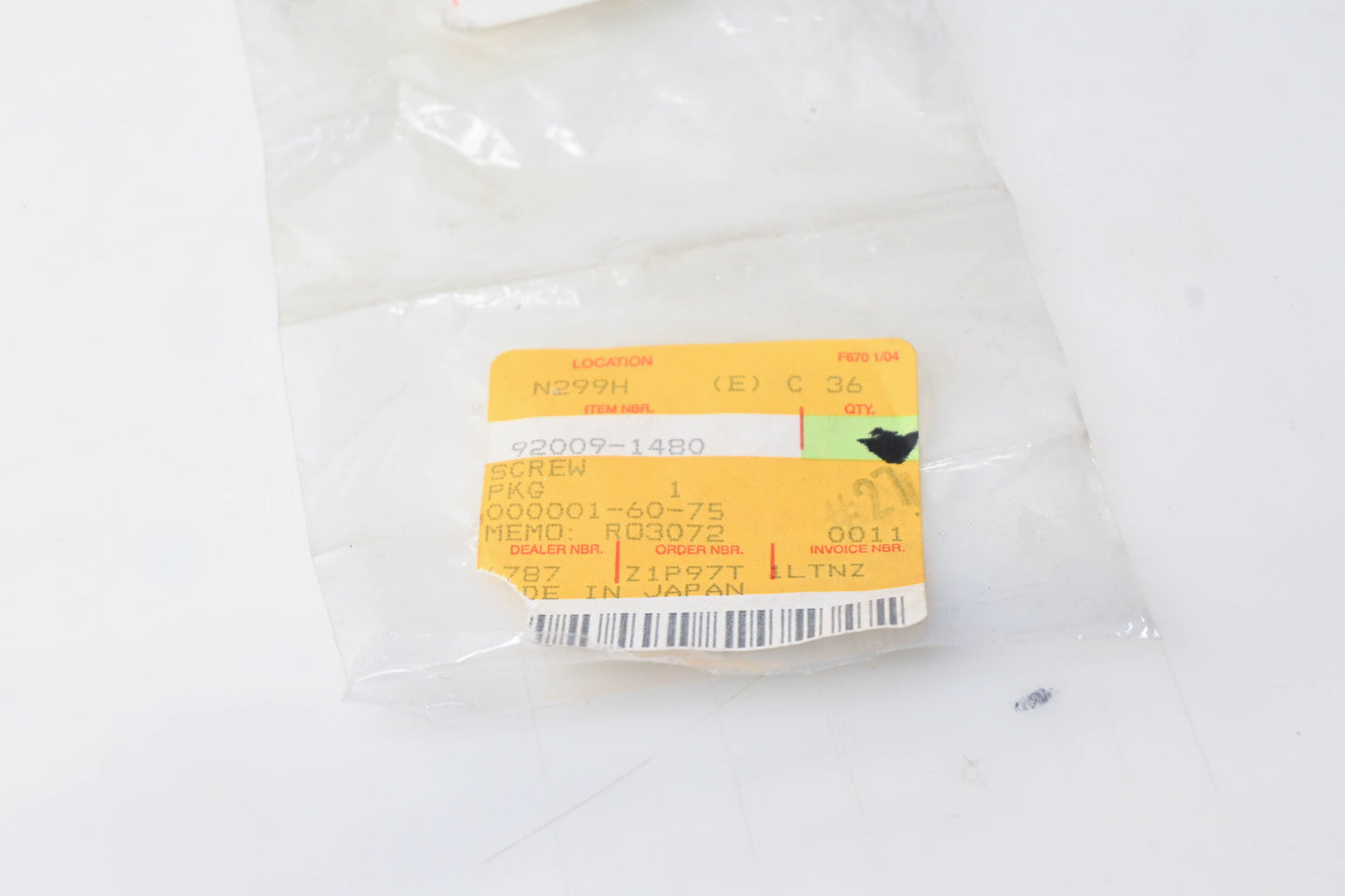 New OEM Kawasaki 92009-1480 Screw NOS