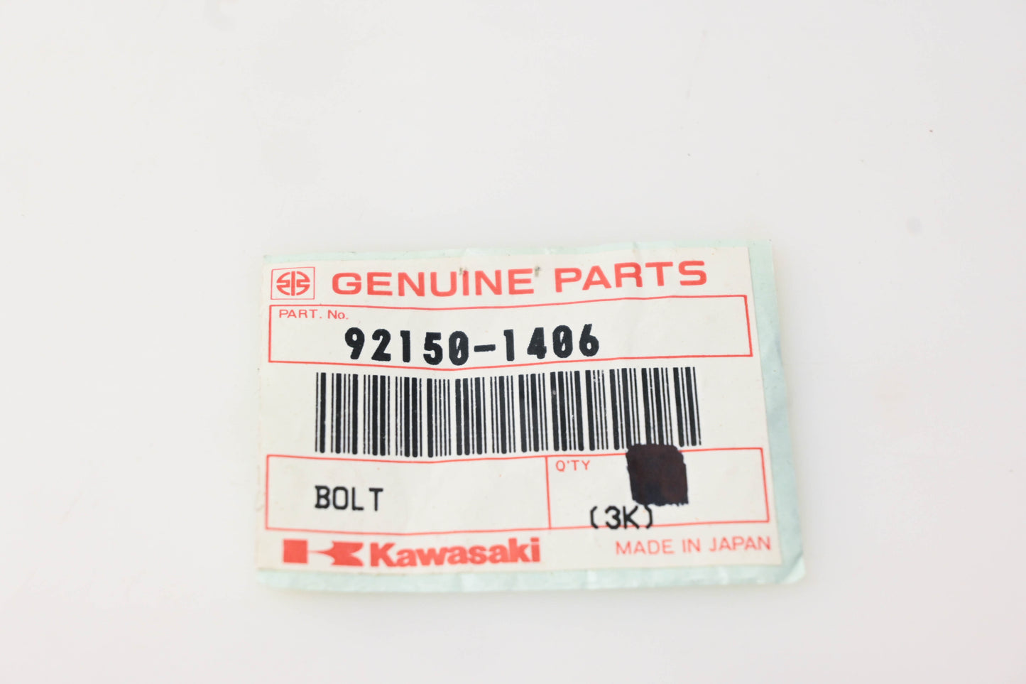 New OEM Kawasaki 92150-1406 Bolt NOS