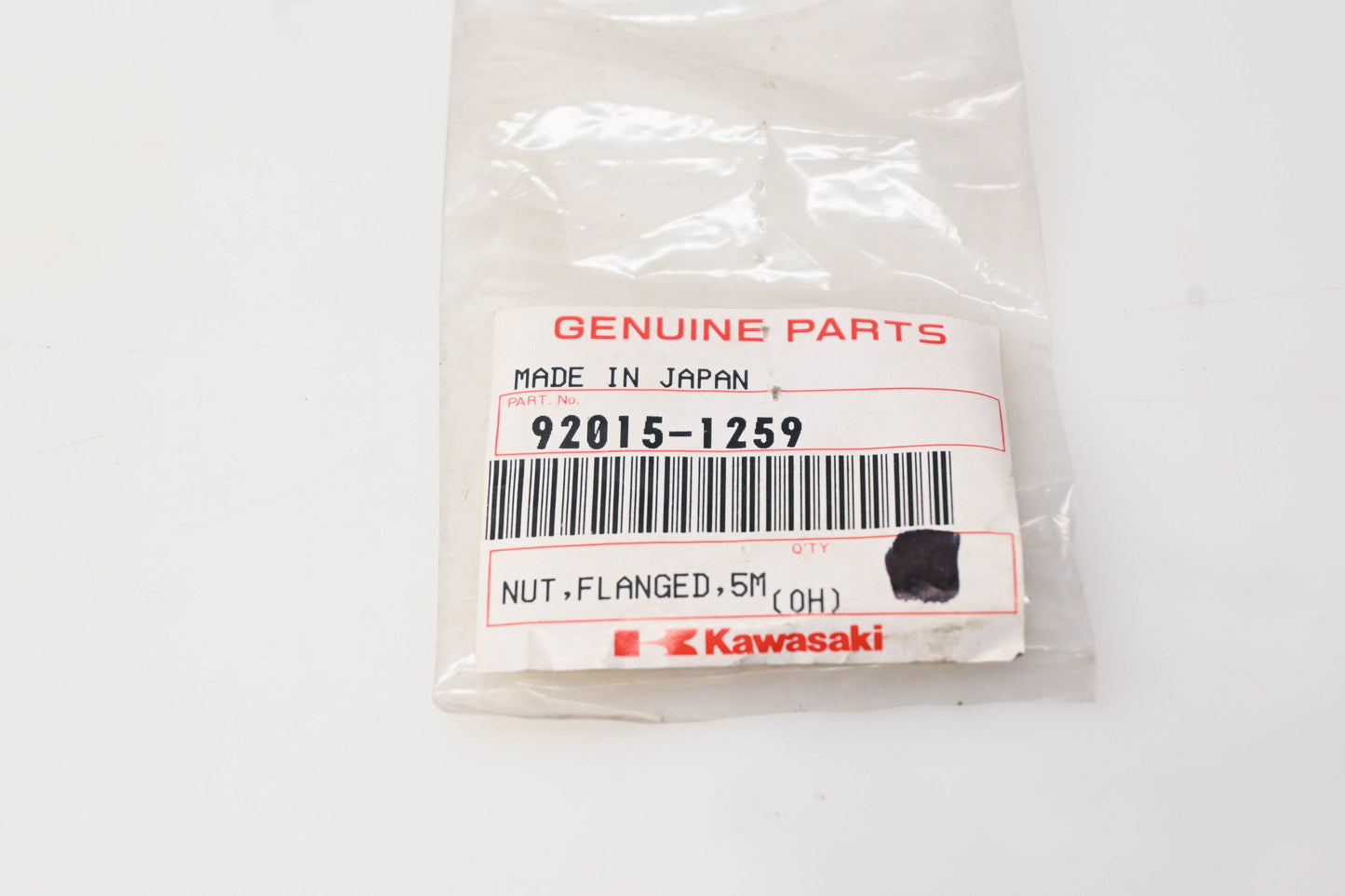 New OEM Kawasaki 92015-1259 5mm Flanged Nut NOS