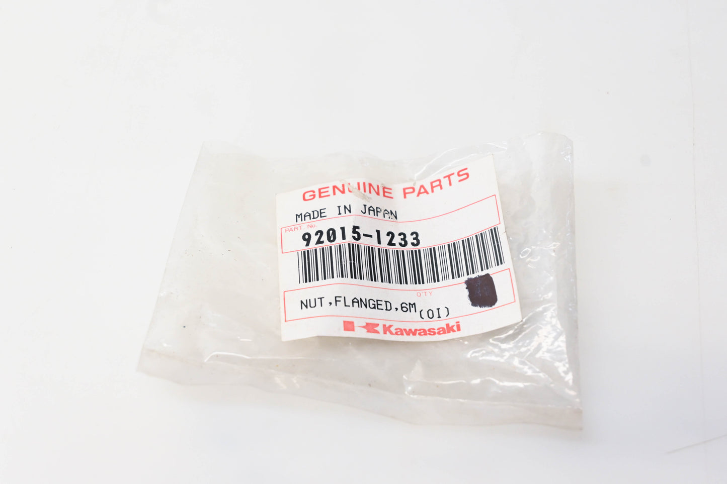 New OEM Kawasaki 92015-1233 6mm Flanged Nut NOS