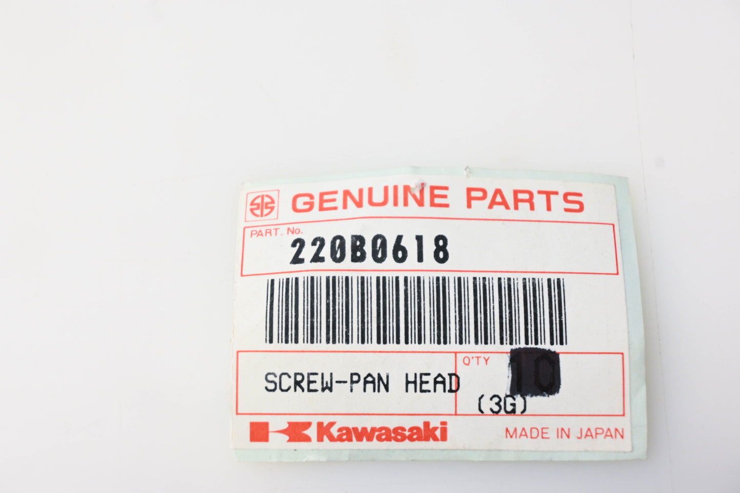 New OEM Kawasaki 220B0618 Pan Head Screw NOS