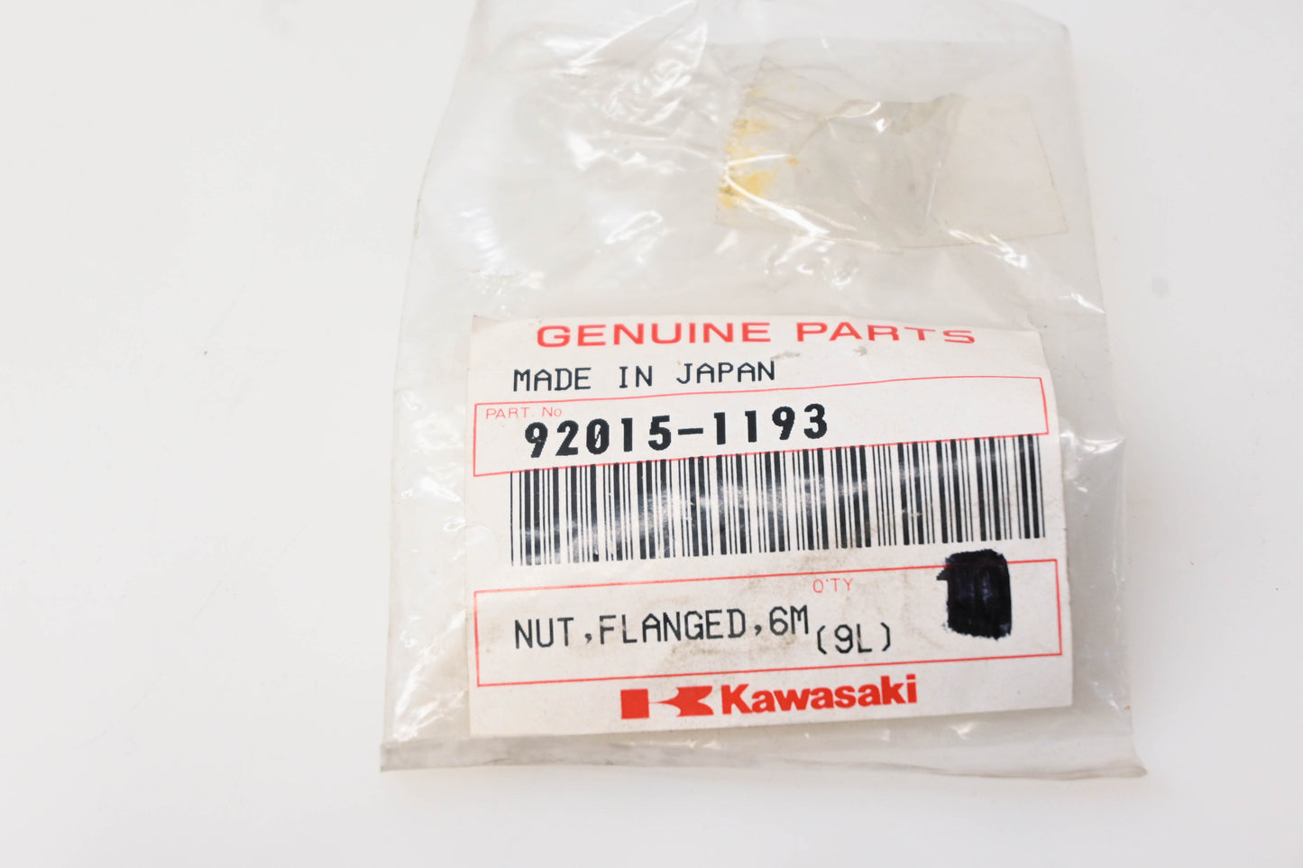 New OEM Kawasaki 92015-1193 6mm Flanged Nut NOS